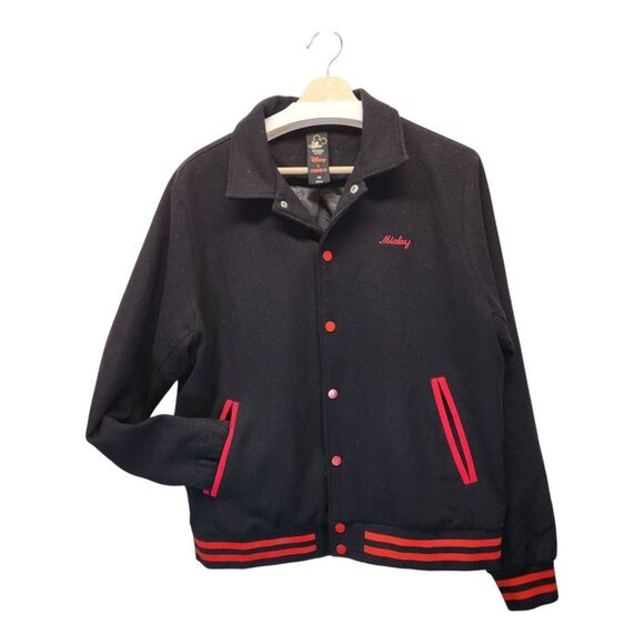 Disney x Forever 21 Mickey Mouse Button up Black Varsity Jacket Size XL - Picture 2 of 6